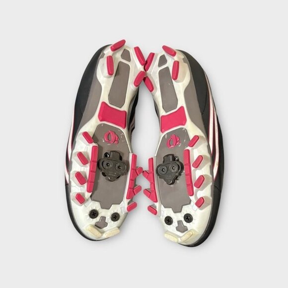 Pearl Izumi Cycling Shoes Women Mountain 7.5 Quest Black Burgungy Gray Spinning - Picture 7 of 7